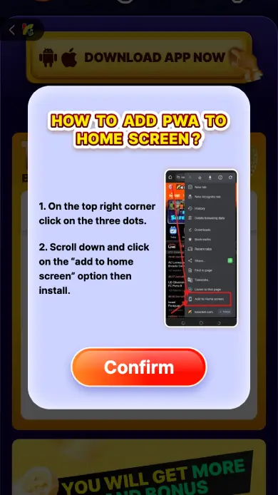 You can add the KessBet website to your smartphone’s home screen